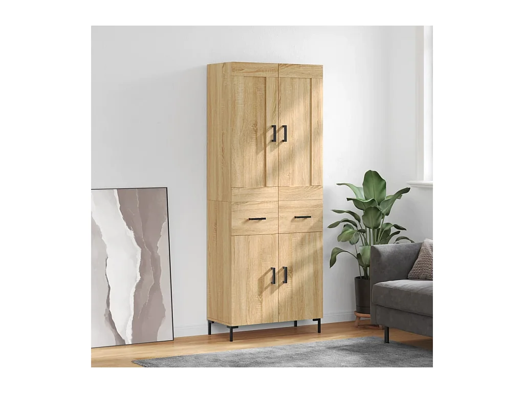 Buffet haut Chêne sonoma 69,5x34x180 cm Bois d'ingénierie