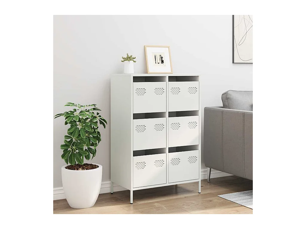 Buffet haut blanc 68x39x101,5 cm acier