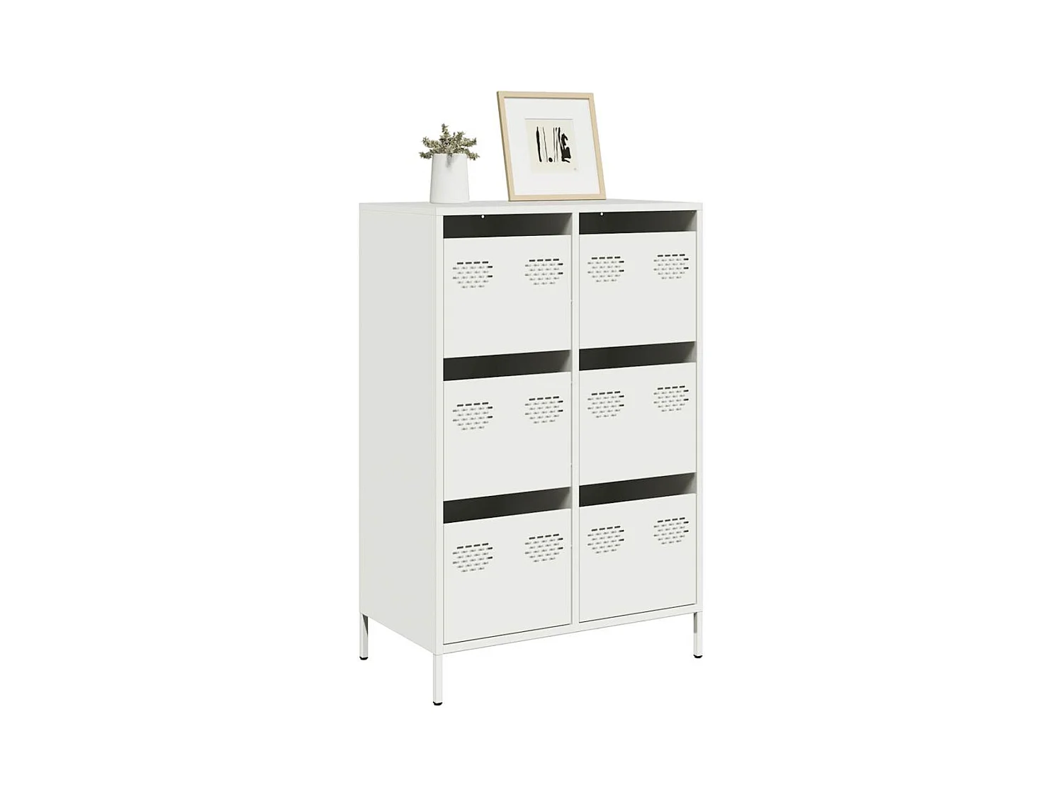 Buffet haut blanc 68x39x101,5 cm acier