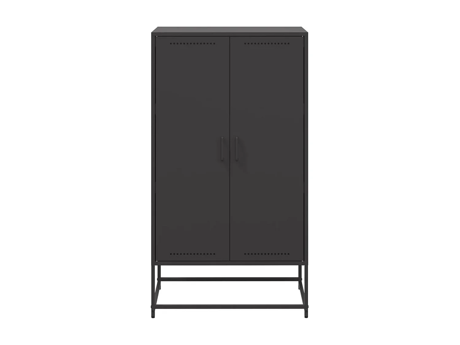 Buffet haut noir 68,5x38,5x123,5 cm acier