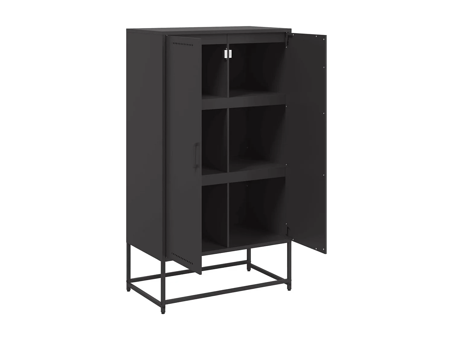 Buffet haut noir 68,5x38,5x123,5 cm acier