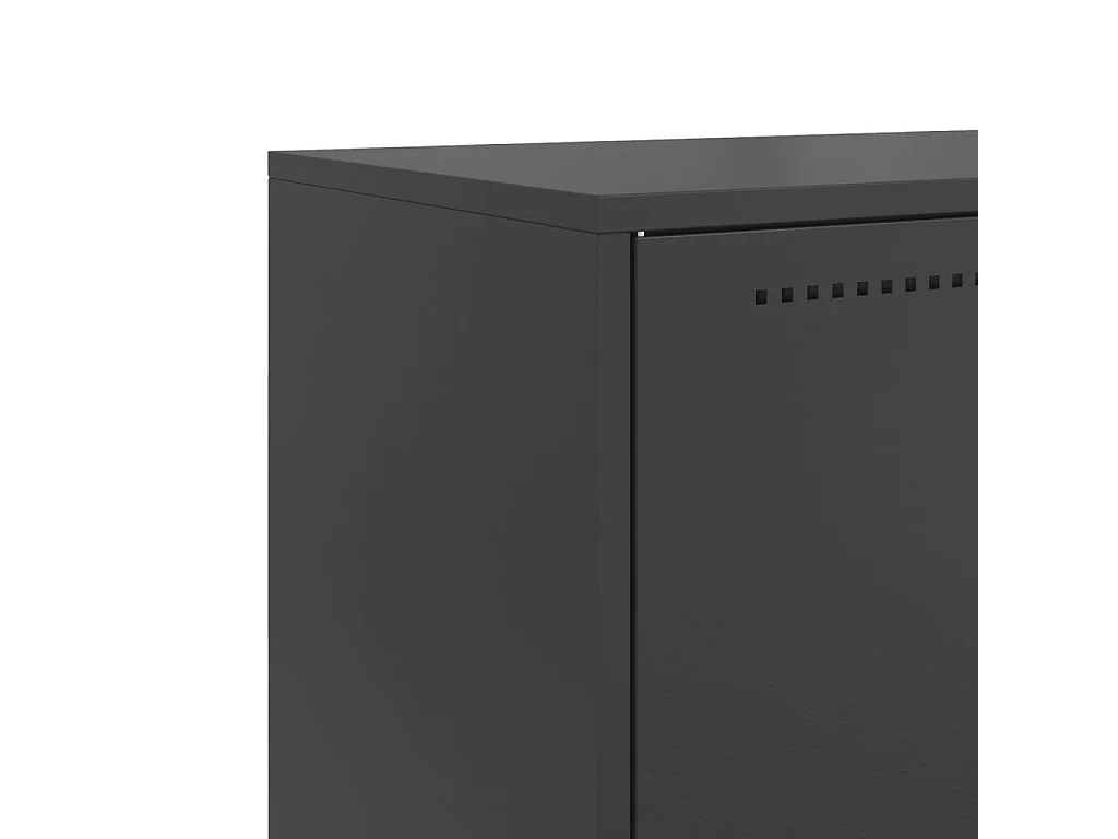 Buffet haut noir 68,5x38,5x123,5 cm acier