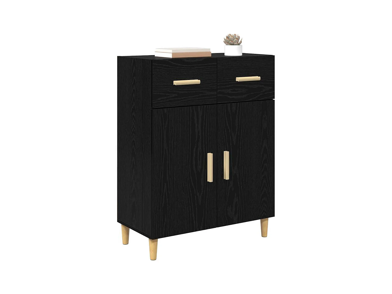 Vitrina Roble negro 34 x 69.5 x 89 cm Madera contrachapada