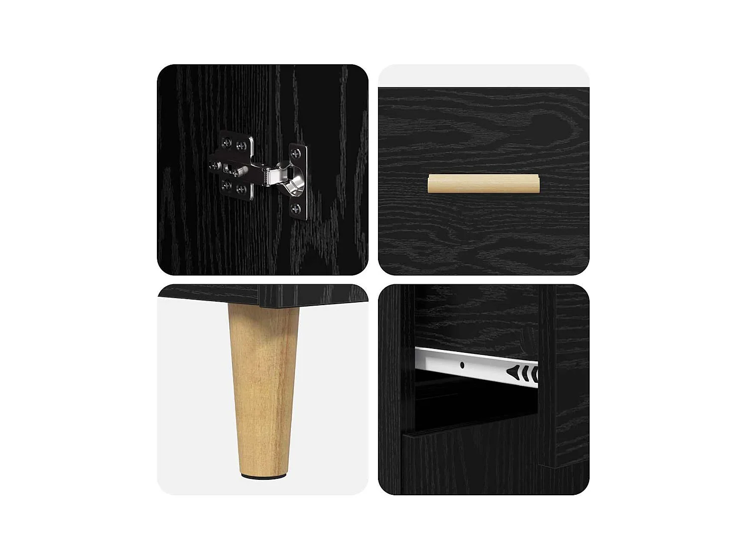 Vitrina Roble negro 34 x 69.5 x 89 cm Madera contrachapada