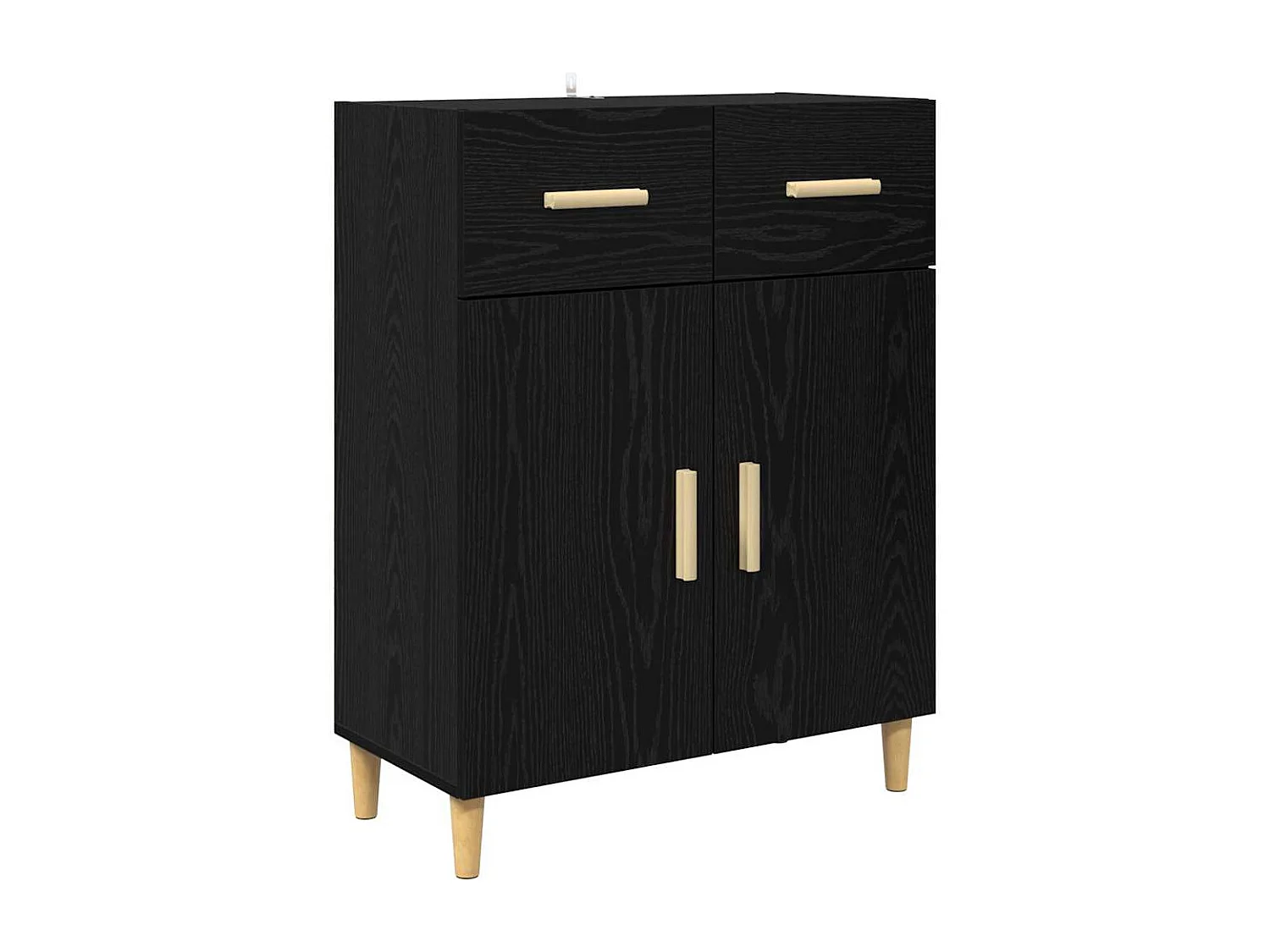 Buffet Chêne noir 34 x 69,5 x 89 cm Bois d'ingénierie