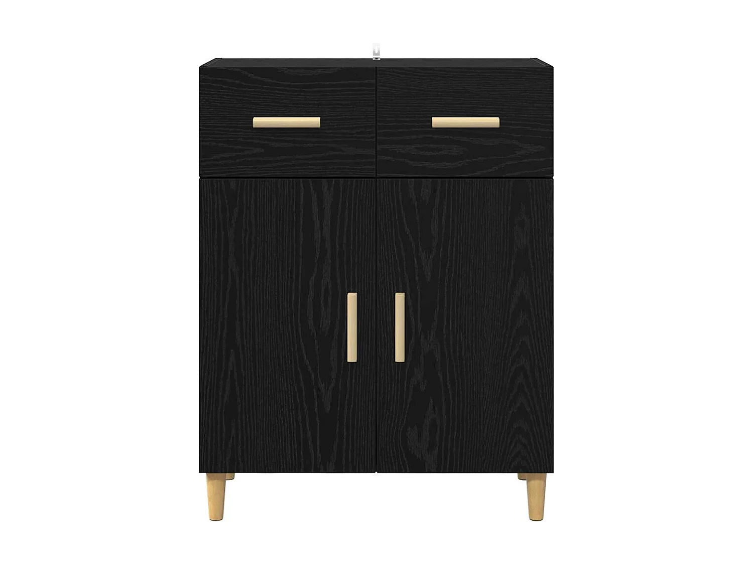 Buffet Chêne noir 34 x 69,5 x 89 cm Bois d'ingénierie