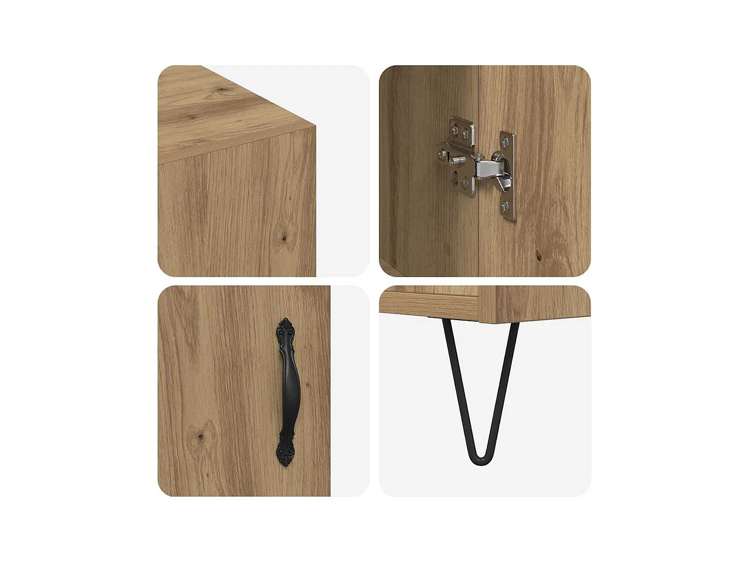 Buffet chêne artisanal 90 x 34 x 80 cm Bois d'ingénierie