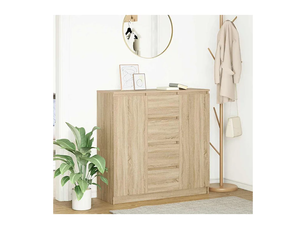 Buffet et tiroirs chêne sonoma 100,5x35x98,5 cm bois ingénierie