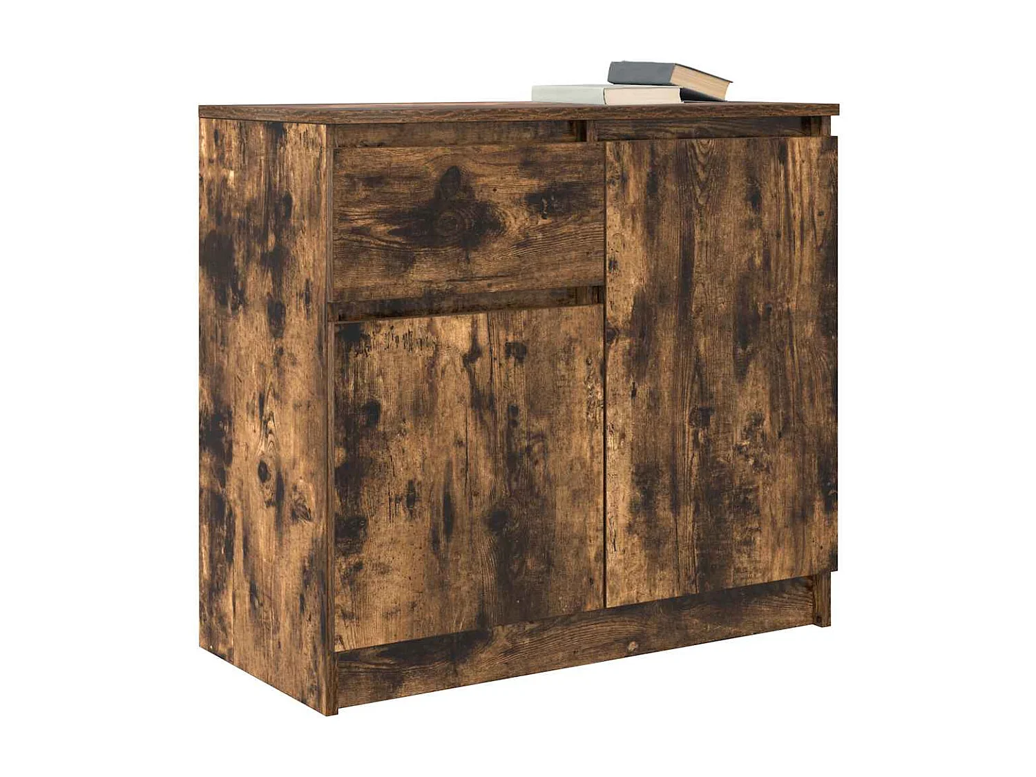 Buffet avec tiroir chêne fumé 71x35x65 cm bois d'ingénierie