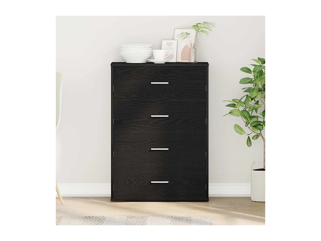 Buffet avec tiroir Chêne noir 60 x 31 x 84 cm Bois d'ingénierie