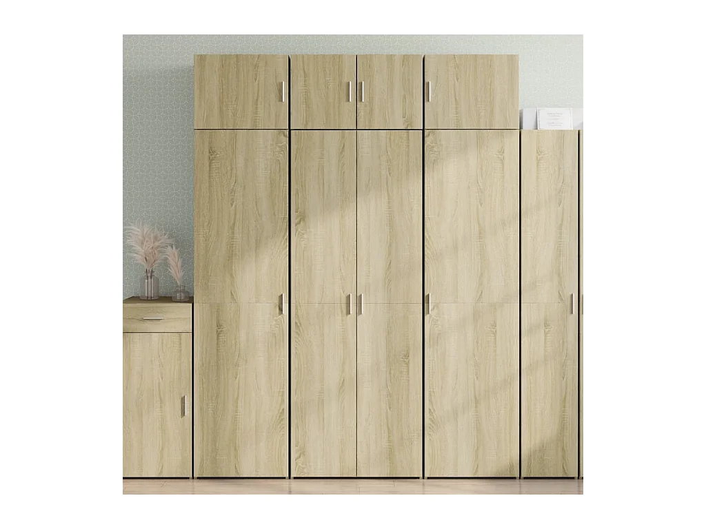 Buffet haut chêne sonoma 70x42,5x185 cm bois d'ingénierie