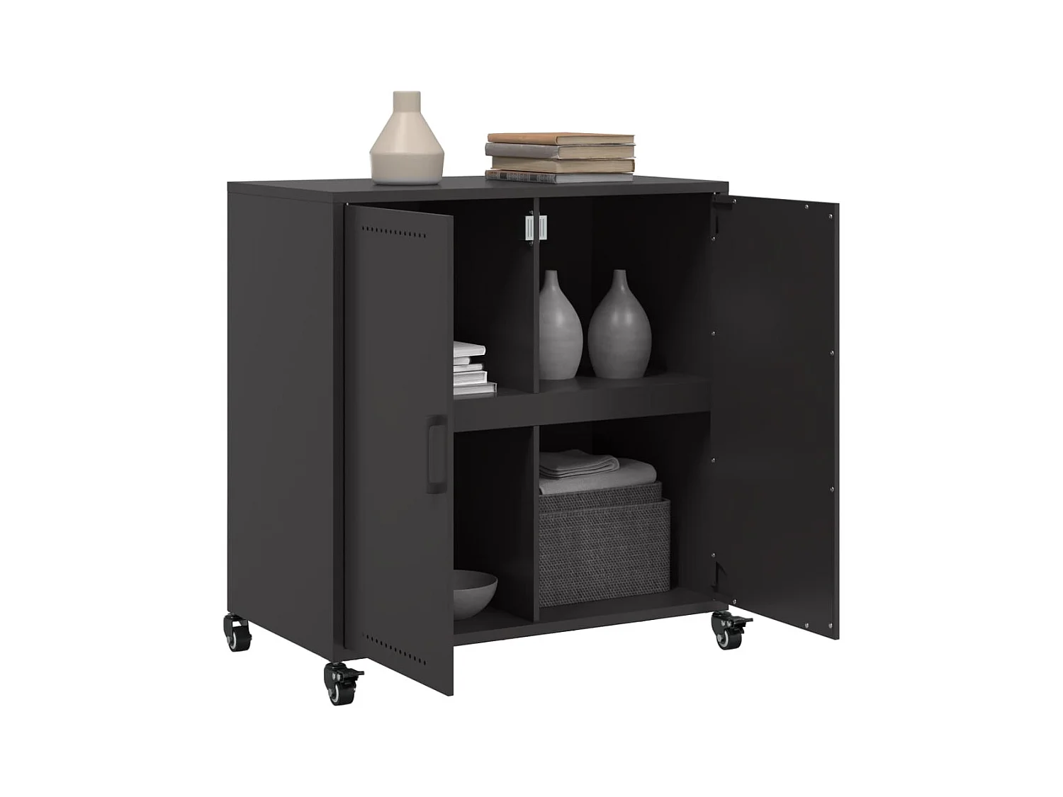 Dressoir 68x39x72 cm staal zwart