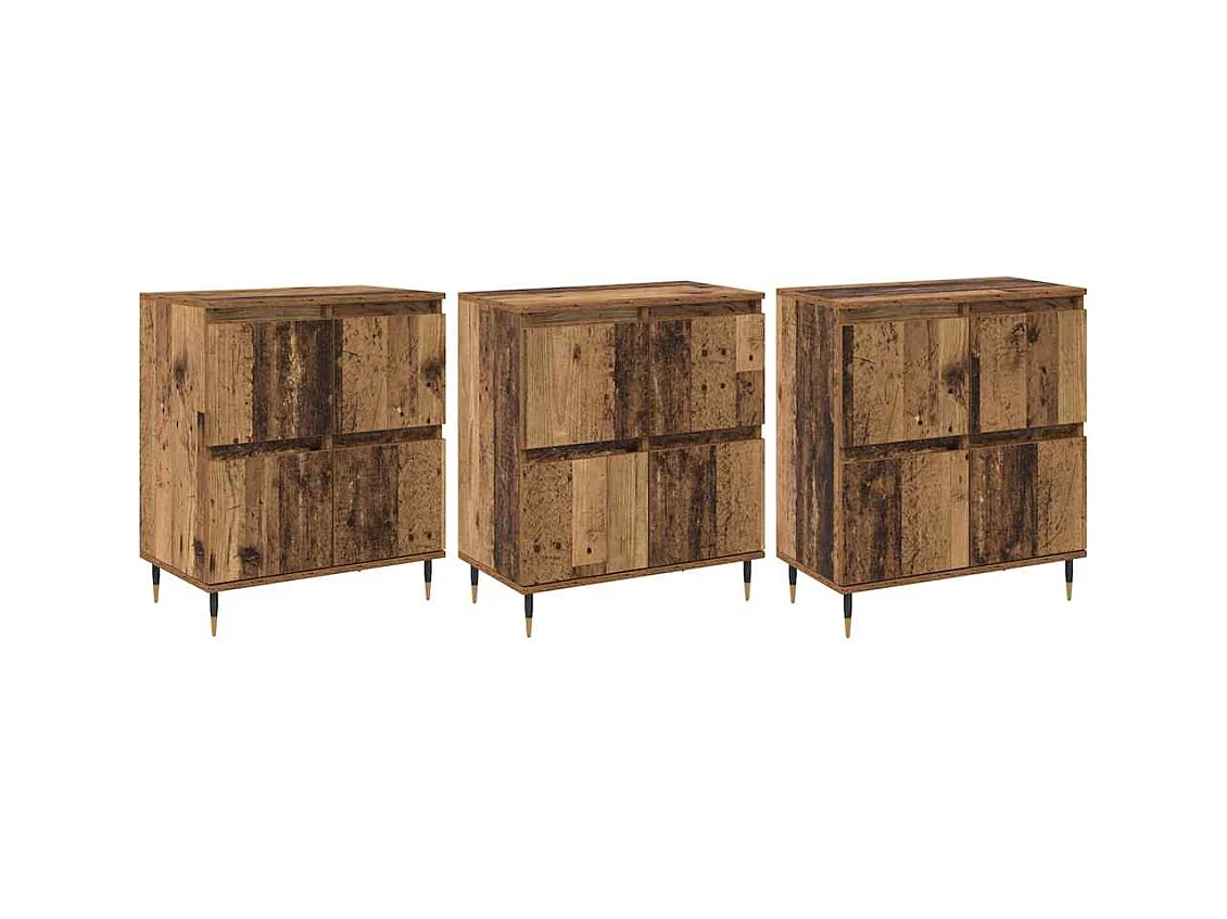 Buffets 3 pièces Bois ancien 180 x 35 x 70 cm Bois d'ingénierie