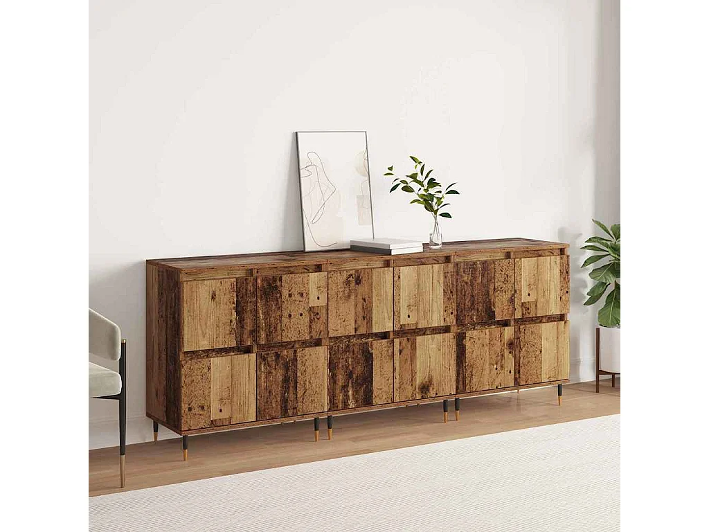 Buffets 3 pièces Bois ancien 180 x 35 x 70 cm Bois d'ingénierie