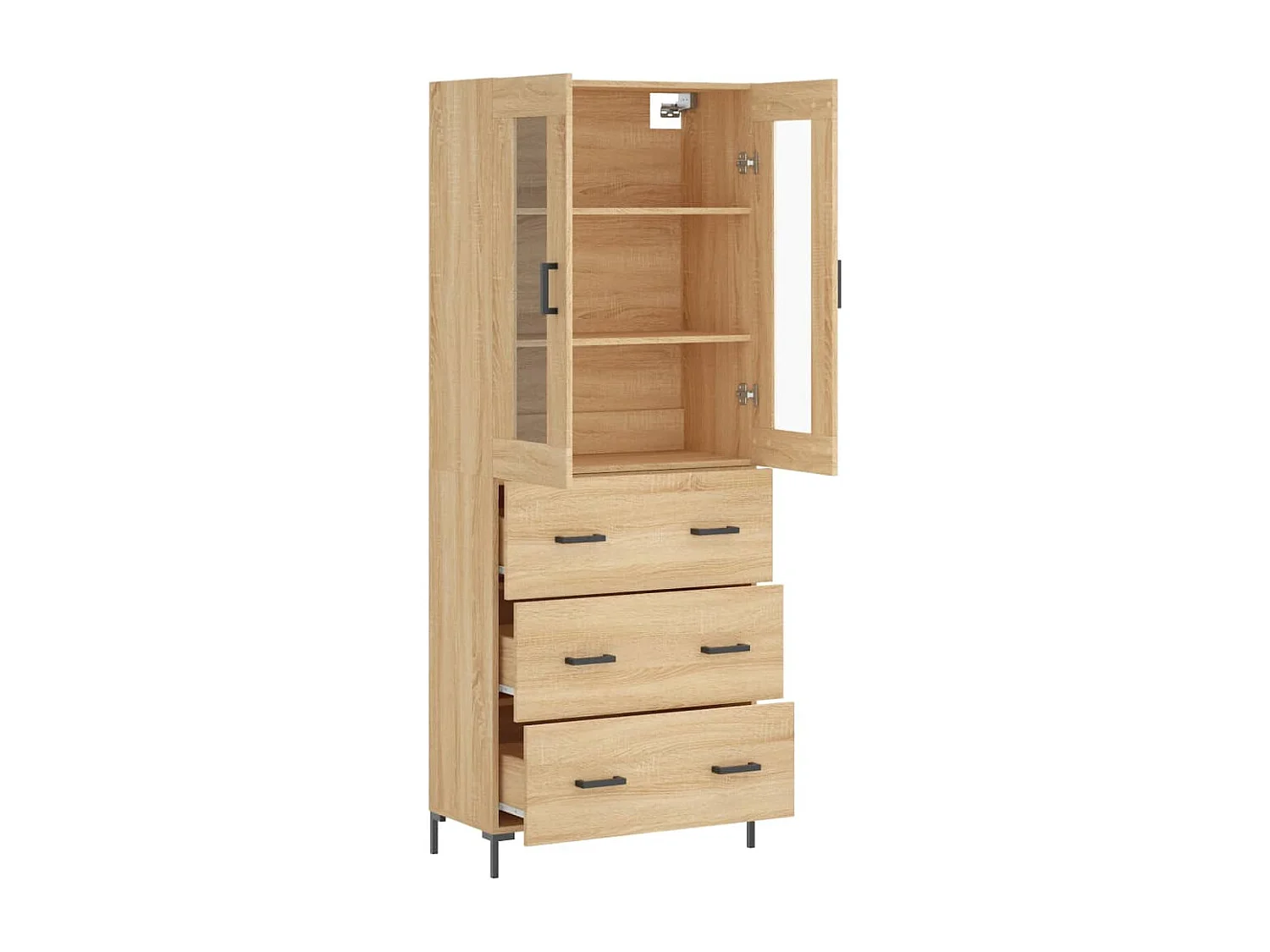 Buffet haut Chêne sonoma 69,5x34x180 cm Bois d'ingénierie