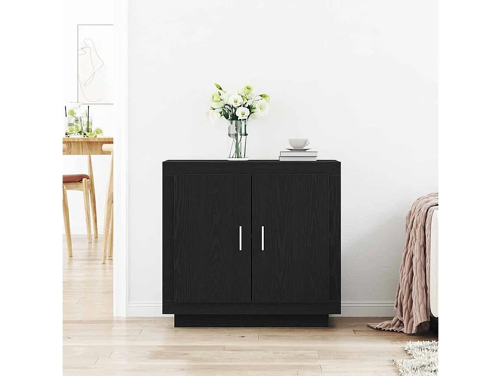 Buffet Noir 80 x 40 x 75 cm Bois d'ingénierie