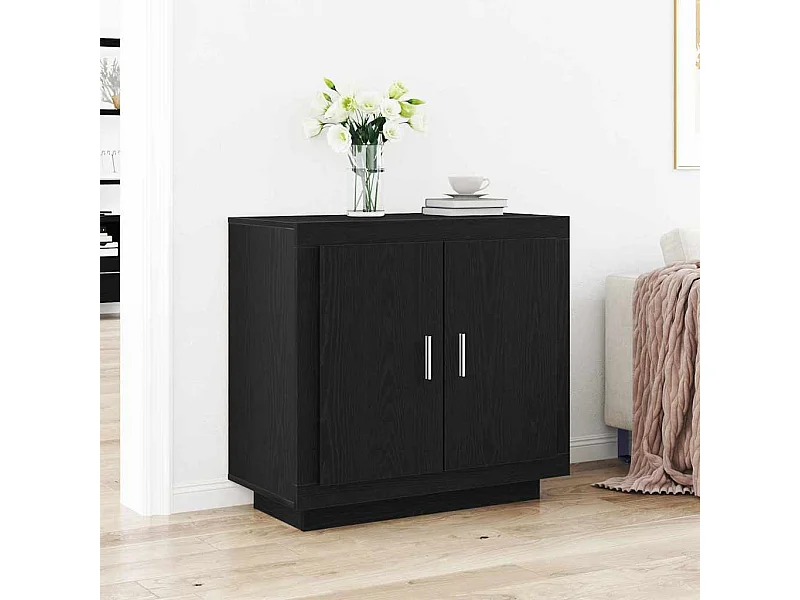 Dressoir Zwart 80 x 40 x 75 cm Bewerkt hout