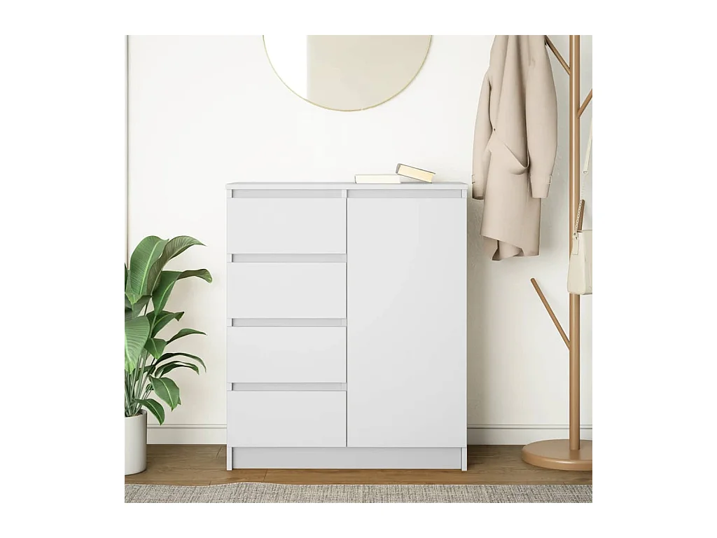 Aparador com gavetas 71x35x84 cm derivados de madeira branco