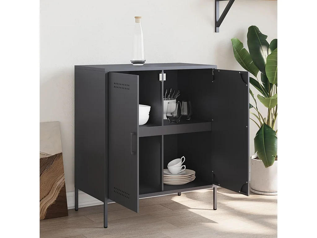 Buffet anthracite 68x39x79 cm acier