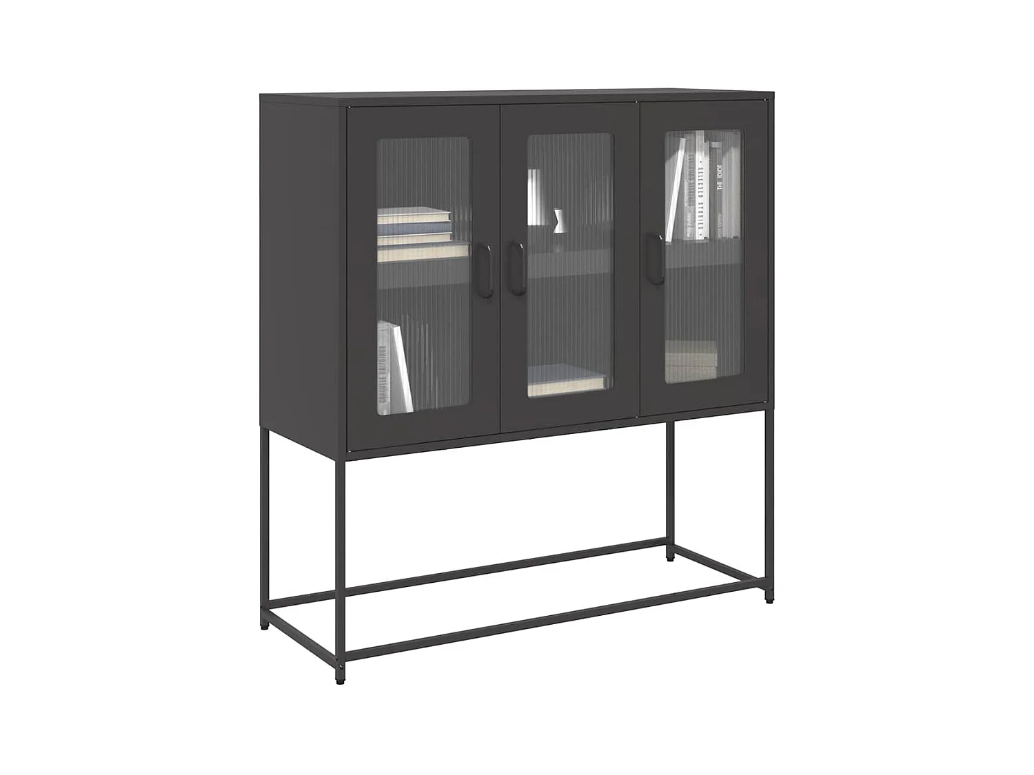 Buffet noir 100,5x39x107 cm acier laminé à froid