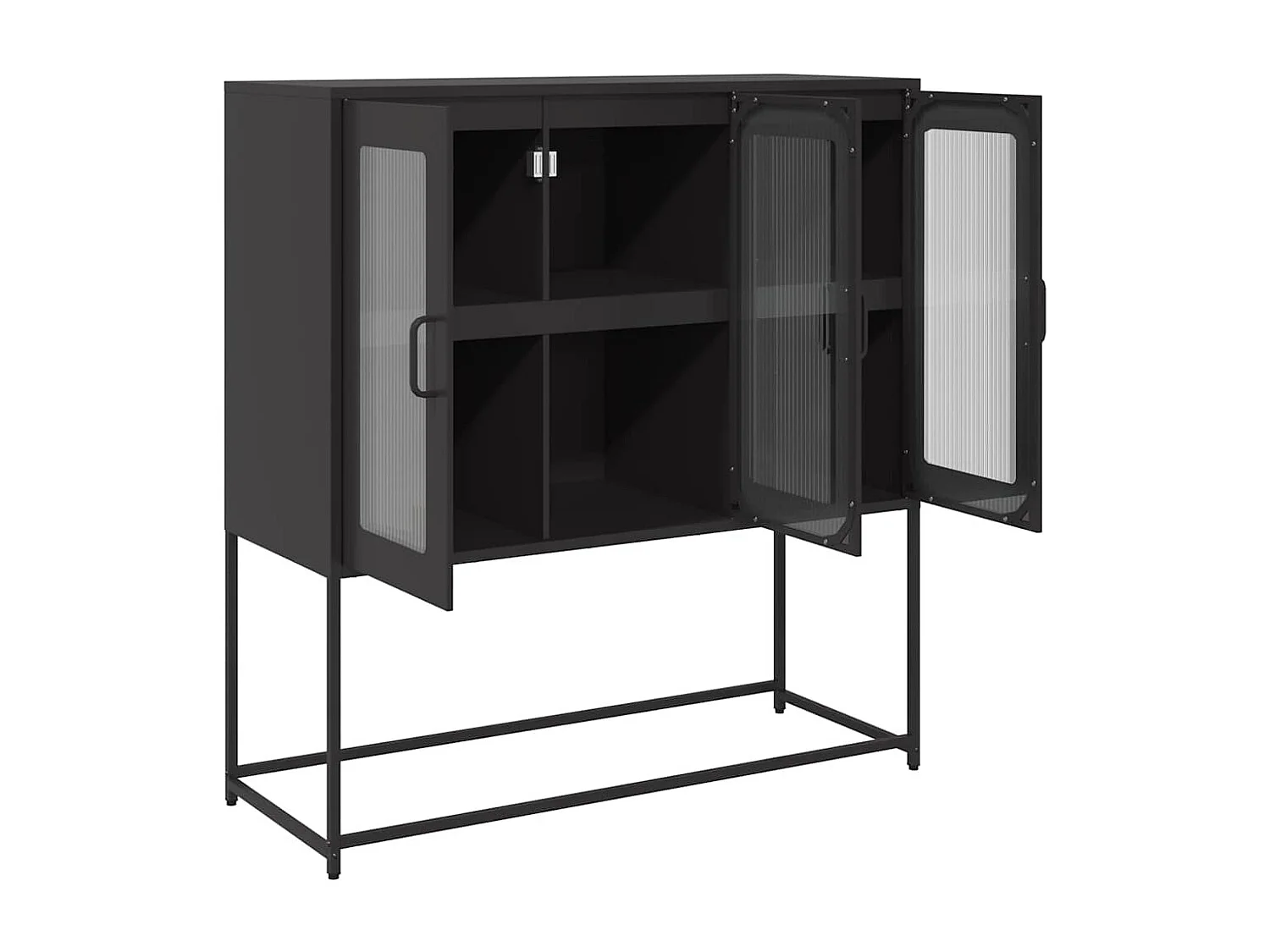 Buffet noir 100,5x39x107 cm acier laminé à froid