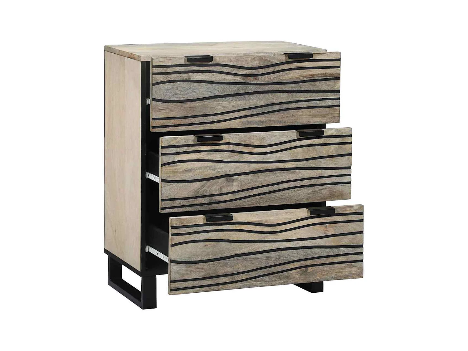 Buffet Blanc 60 x 33.5 x 75 cm Bois de manguier massif