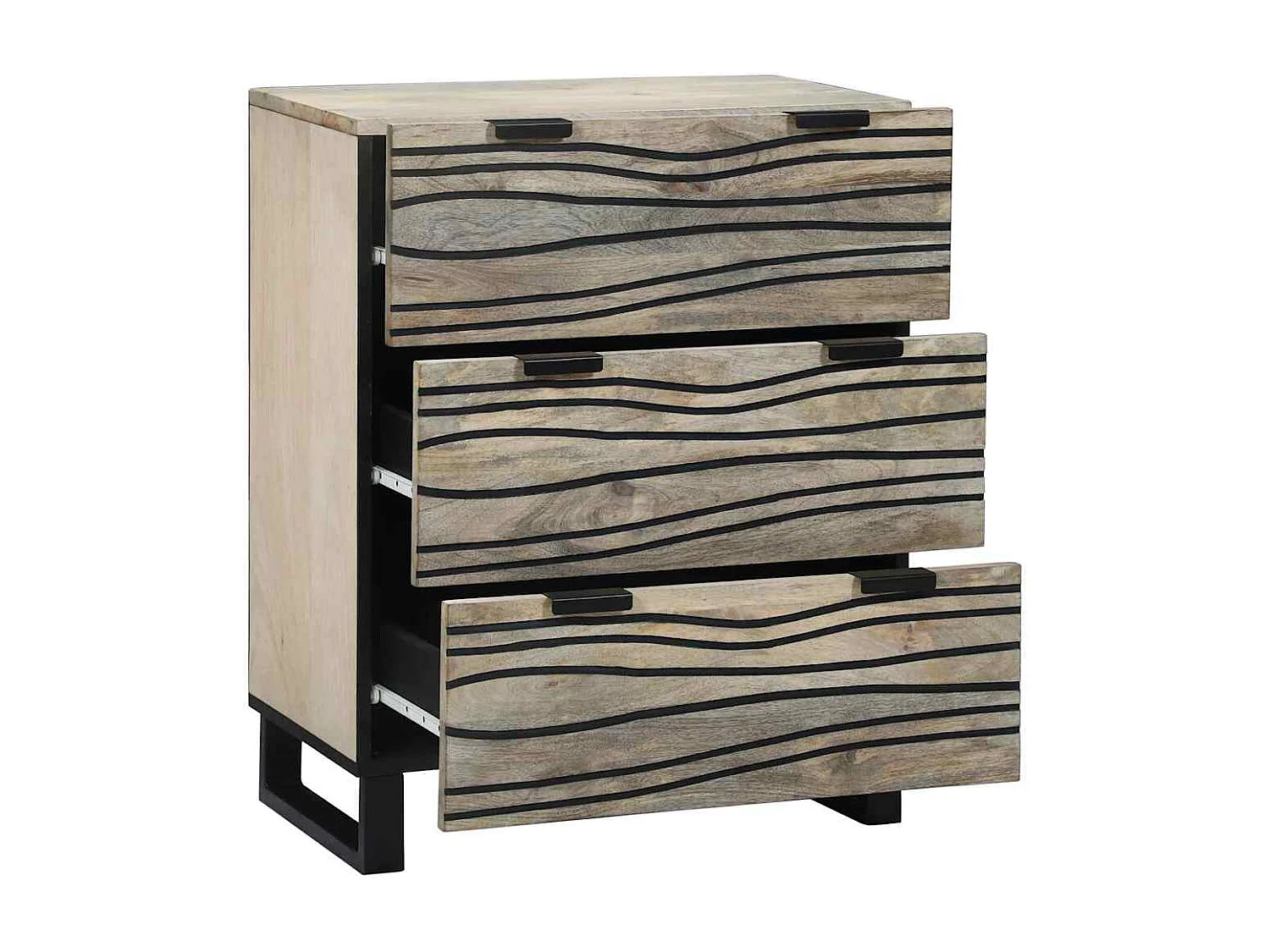Buffet Blanc 60 x 33.5 x 75 cm Bois de manguier massif