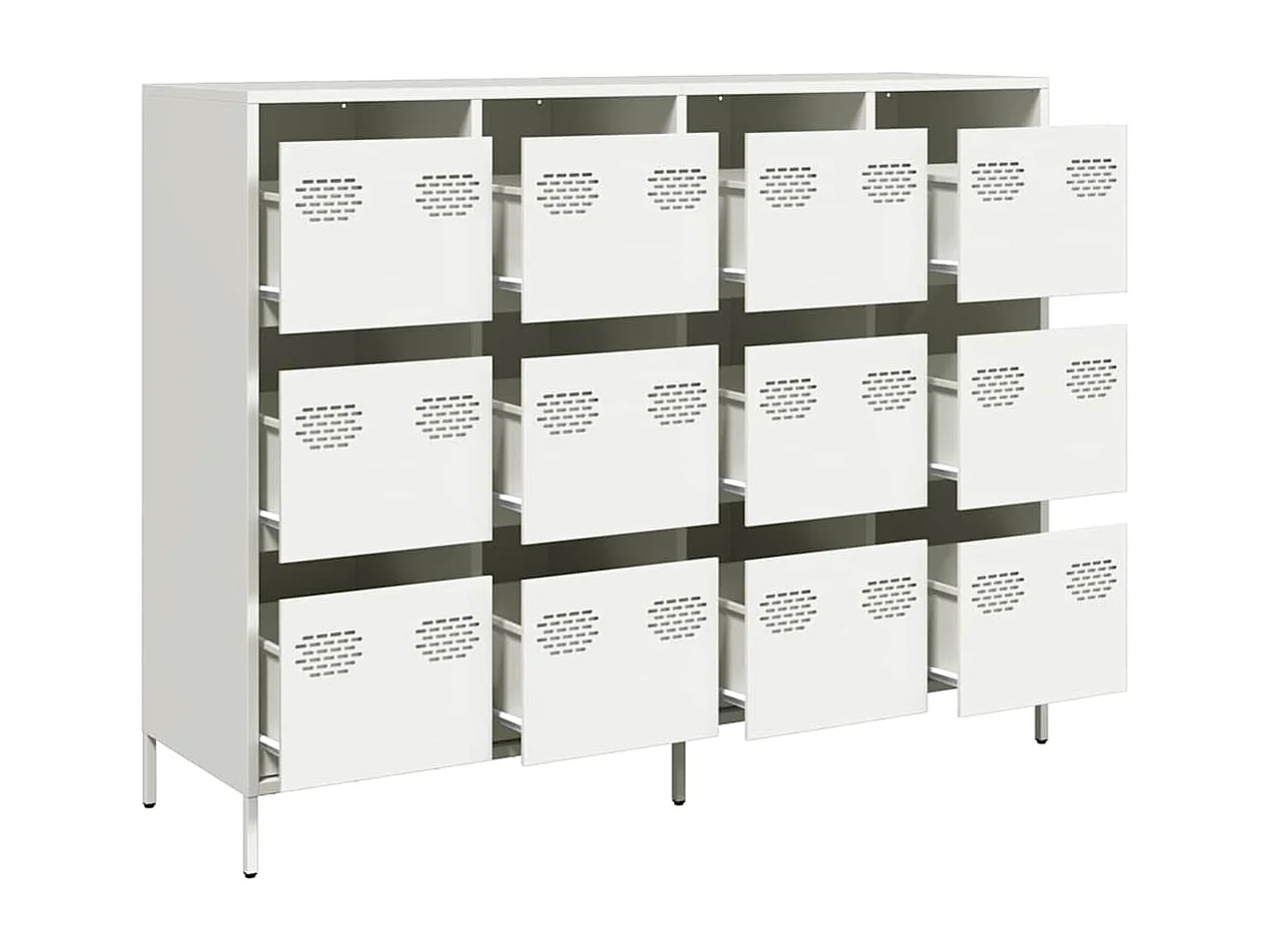 Buffet blanc 135x39x103,5 cm acier laminé à froid