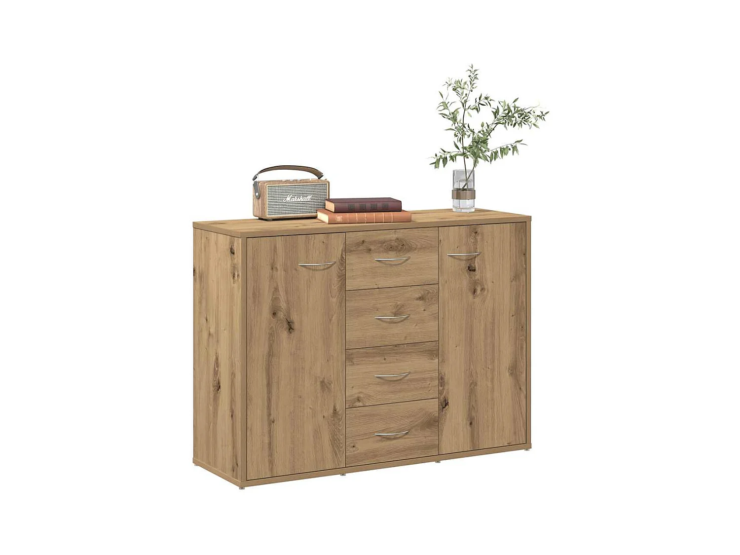 Buffet chêne artisanal 88x30x64 cm bois d'ingénierie