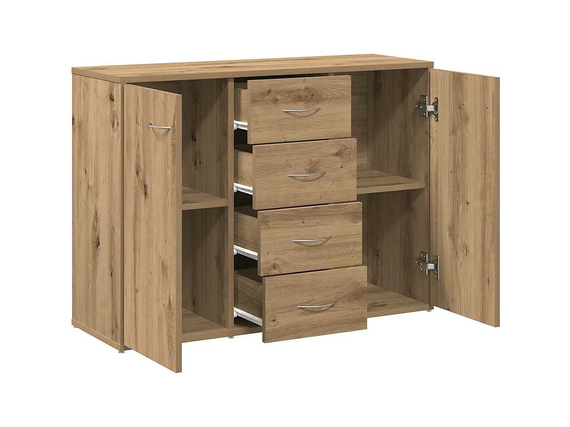 Buffet chêne artisanal 88x30x64 cm bois d'ingénierie