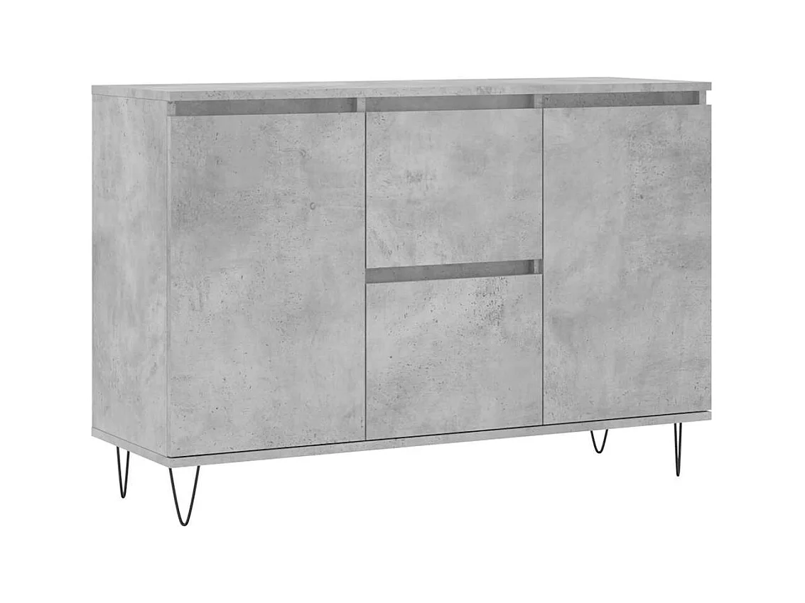 Buffet gris béton 101,5x35x70 cm bois d'ingénierie