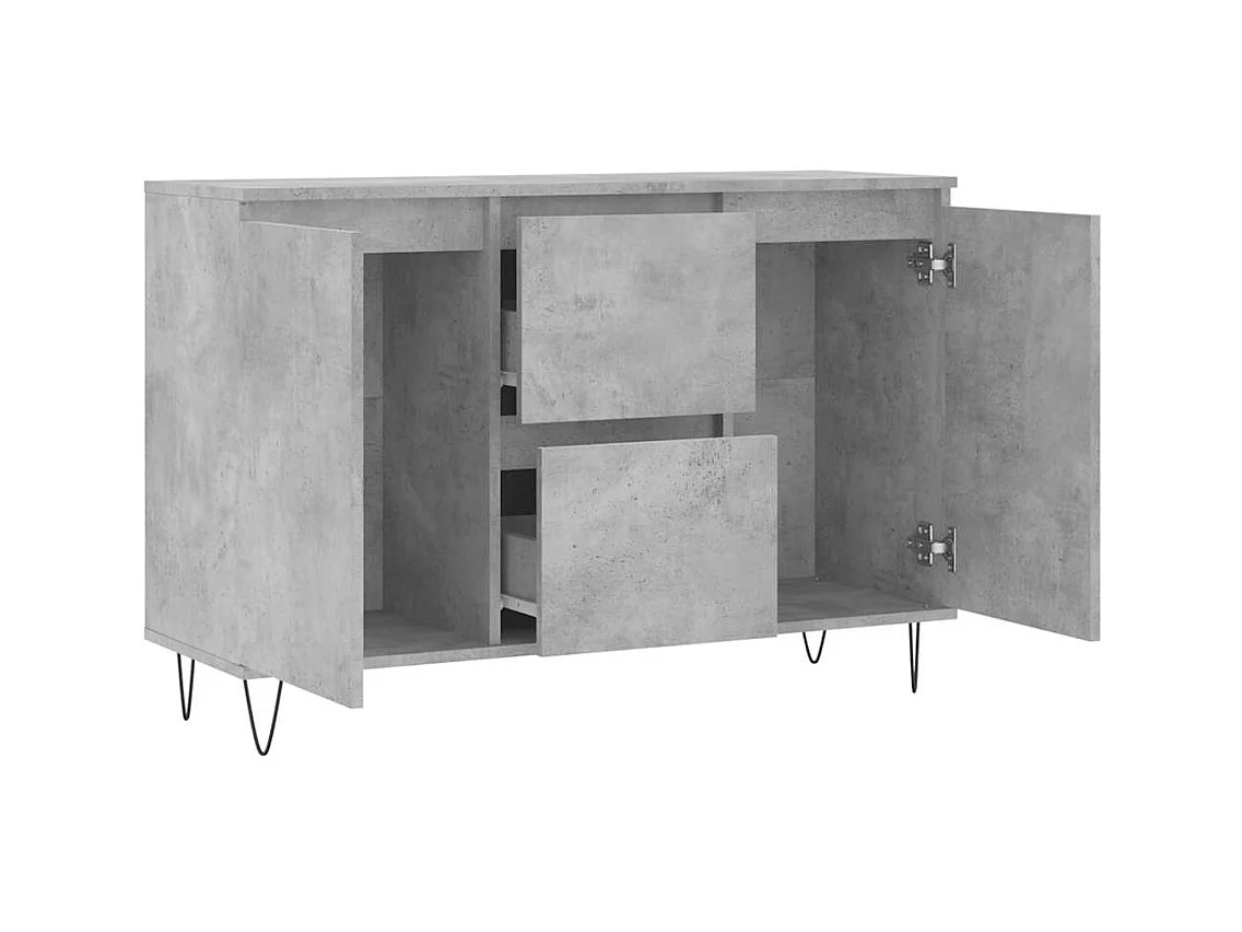 Buffet gris béton 101,5x35x70 cm bois d'ingénierie