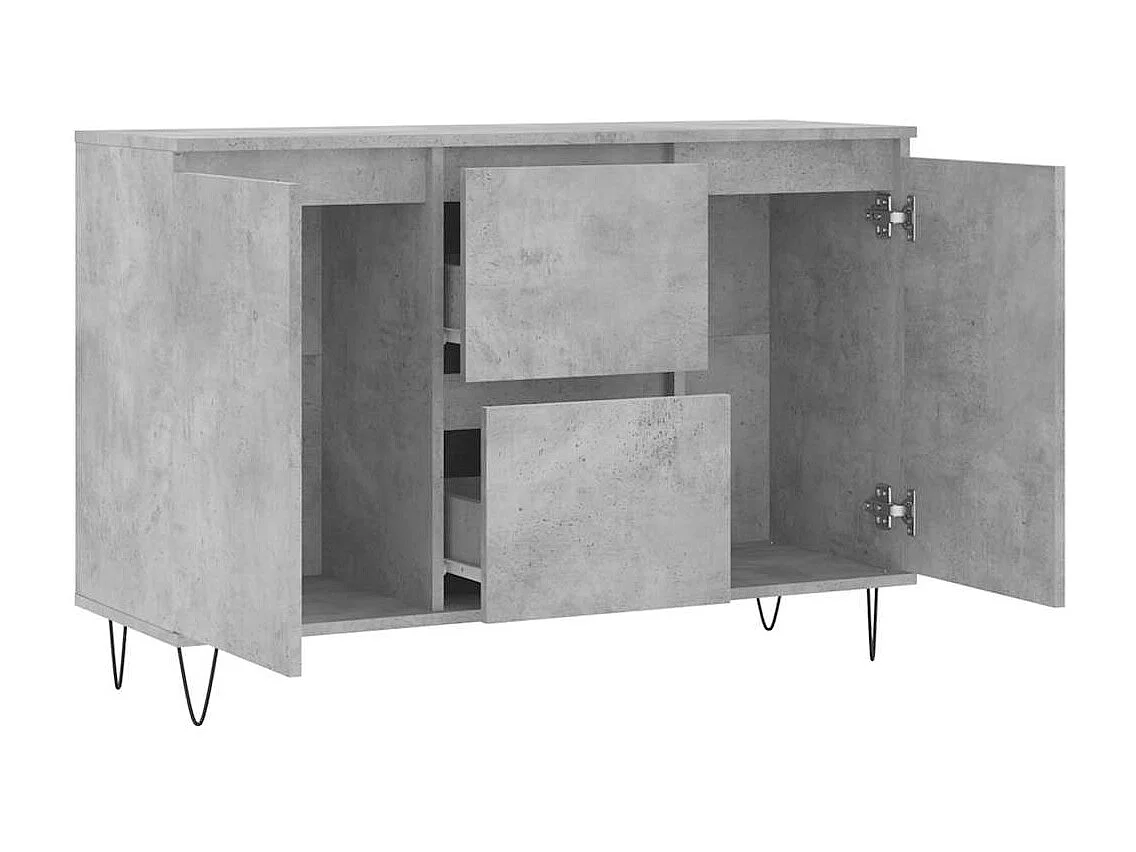 Buffet gris béton 101,5x35x70 cm bois d'ingénierie