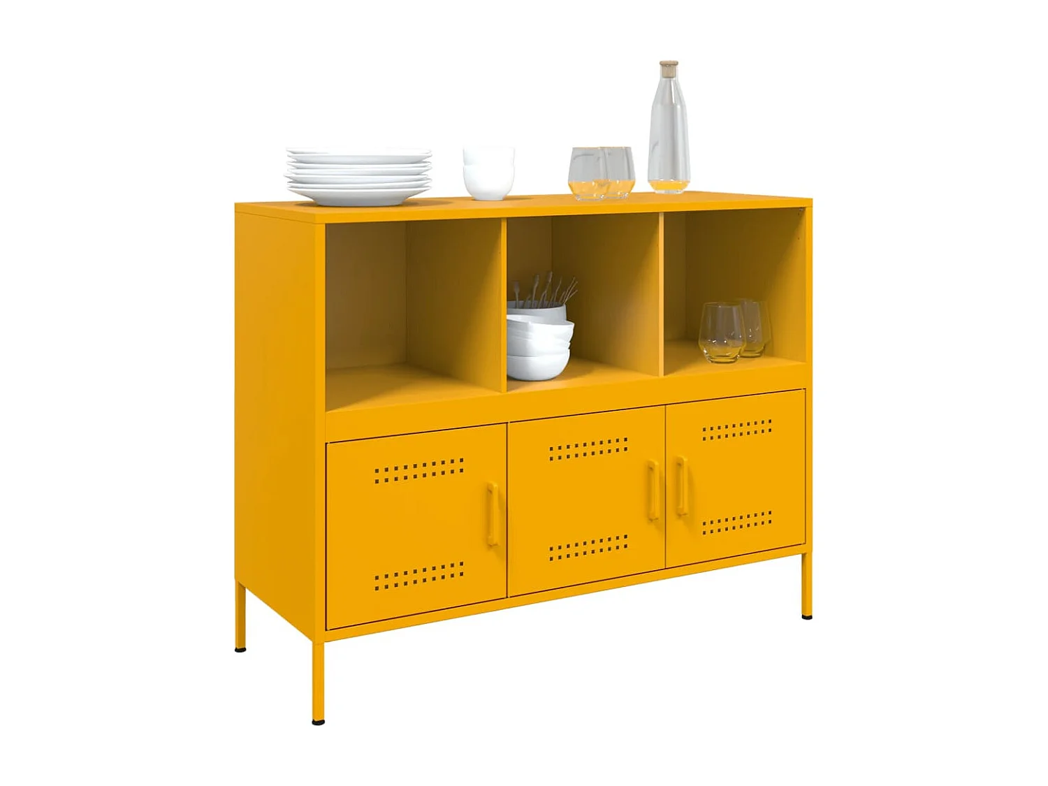 Buffet jaune moutarde 100,5x39x79 cm acier