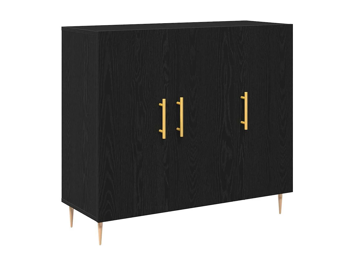 Buffet Chêne noir 90 x 34 x 80 cm Bois d'ingénierie