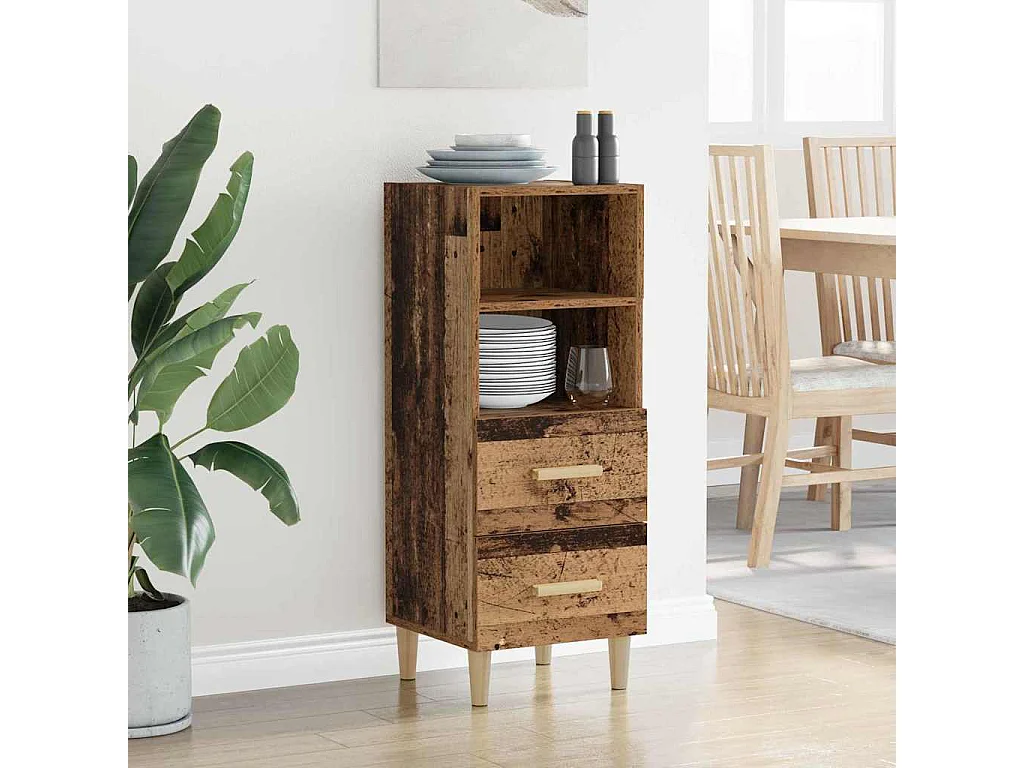 Buffet Bois ancien 34 x 34,5 x 90 cm Bois d'ingénierie