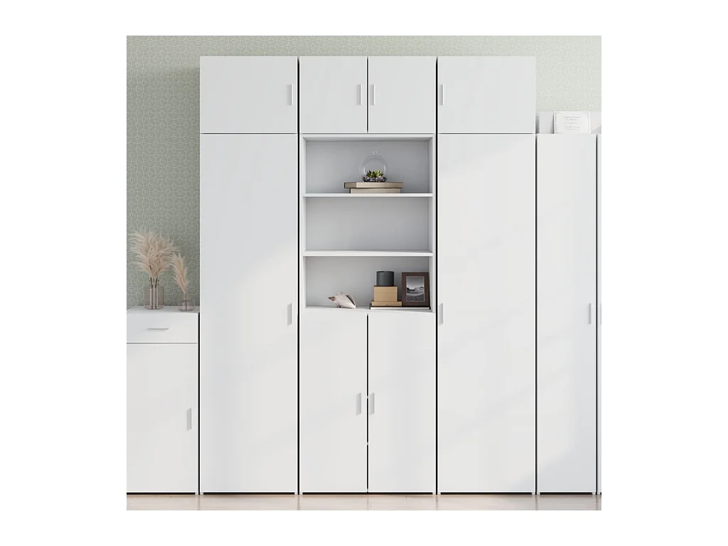 Buffet haut blanc 70x42,5x185 cm bois d'ingénierie