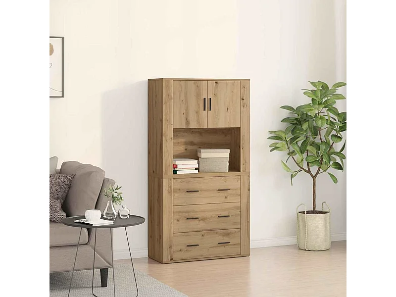 Altillo Roble artisan 80 x 33 x 150 cm Madera contrachapada