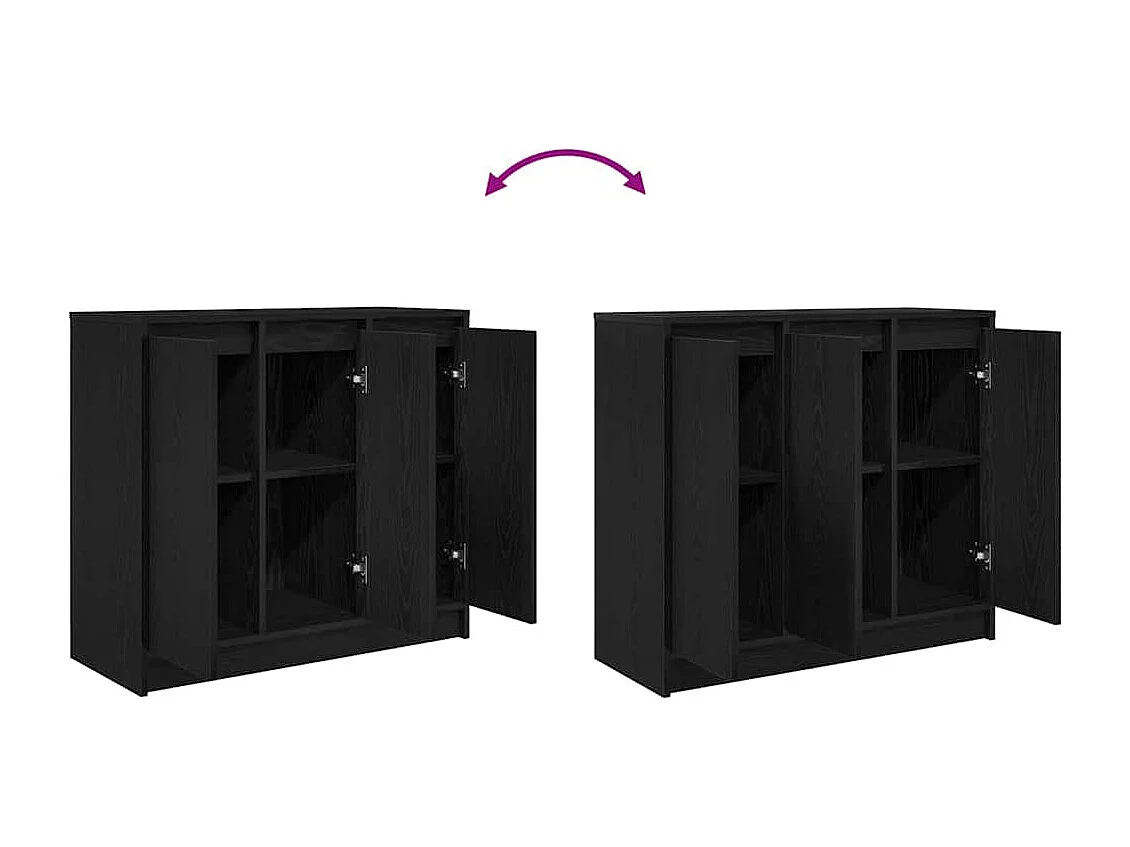 Buffet chêne noir 85x34x76 cm bois d'ingénierie