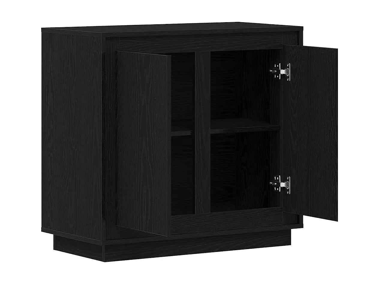 Buffet moderne Chêne noir 80 x 34 x 75 cm Bois d'ingénierie