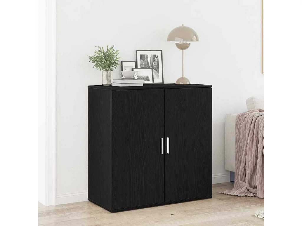 Buffet Chêne noir 79 x 38 x 80 cm Bois d'ingénierie