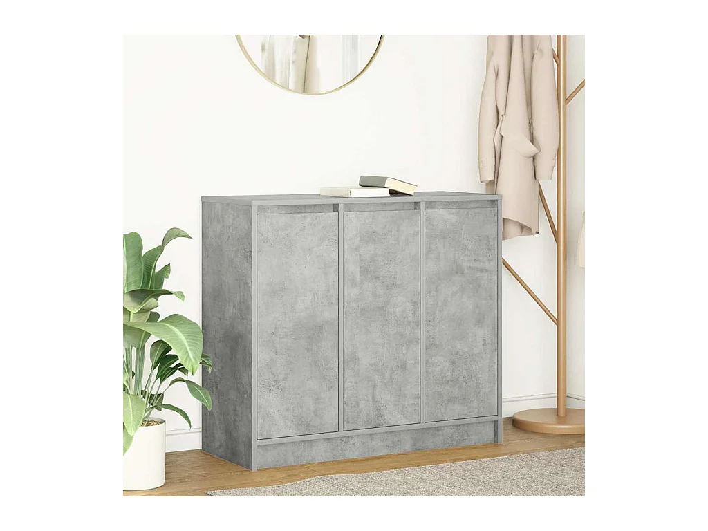 Buffet gris béton 85x34x76 cm bois d'ingénierie