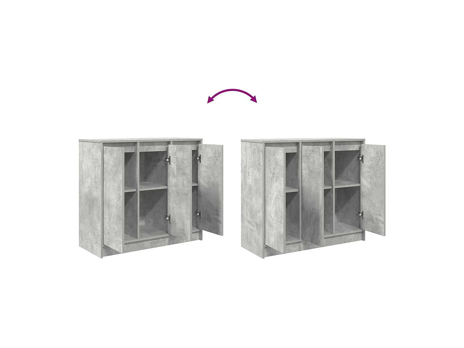 Buffet gris béton 85x34x76 cm bois d'ingénierie