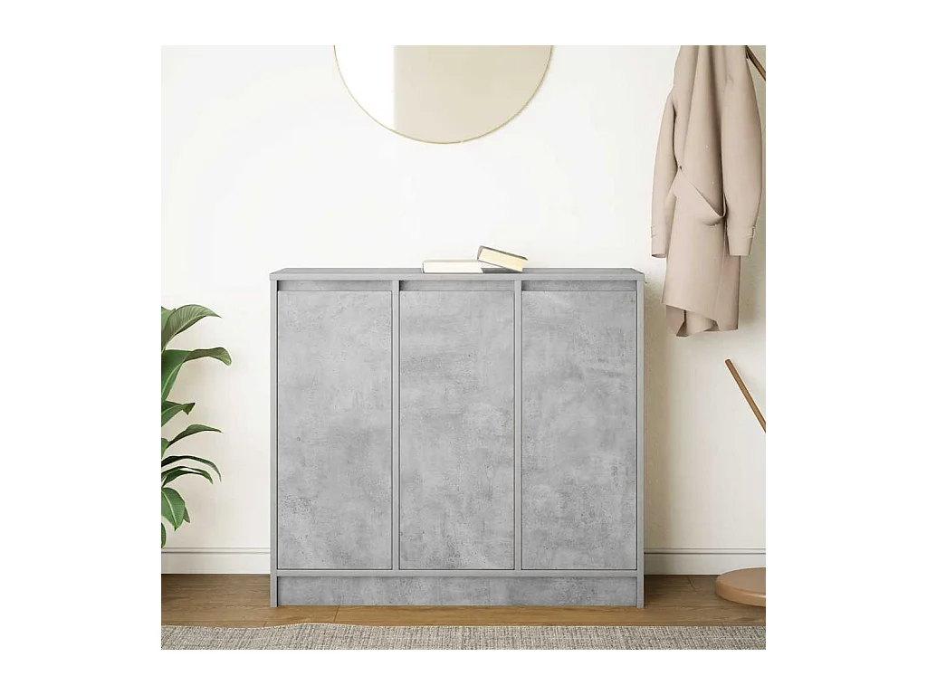 Buffet gris béton 85x34x76 cm bois d'ingénierie