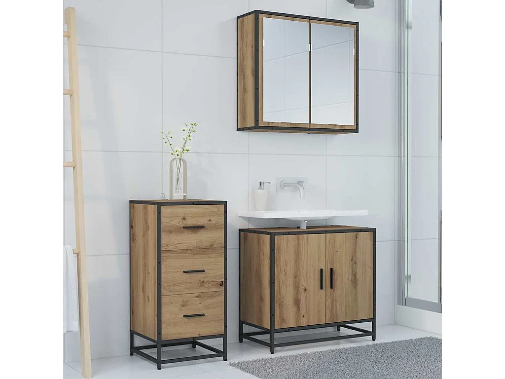 Buffet chêne artisanal 35.5 x 35 x 76 cm Bois d'ingénierie