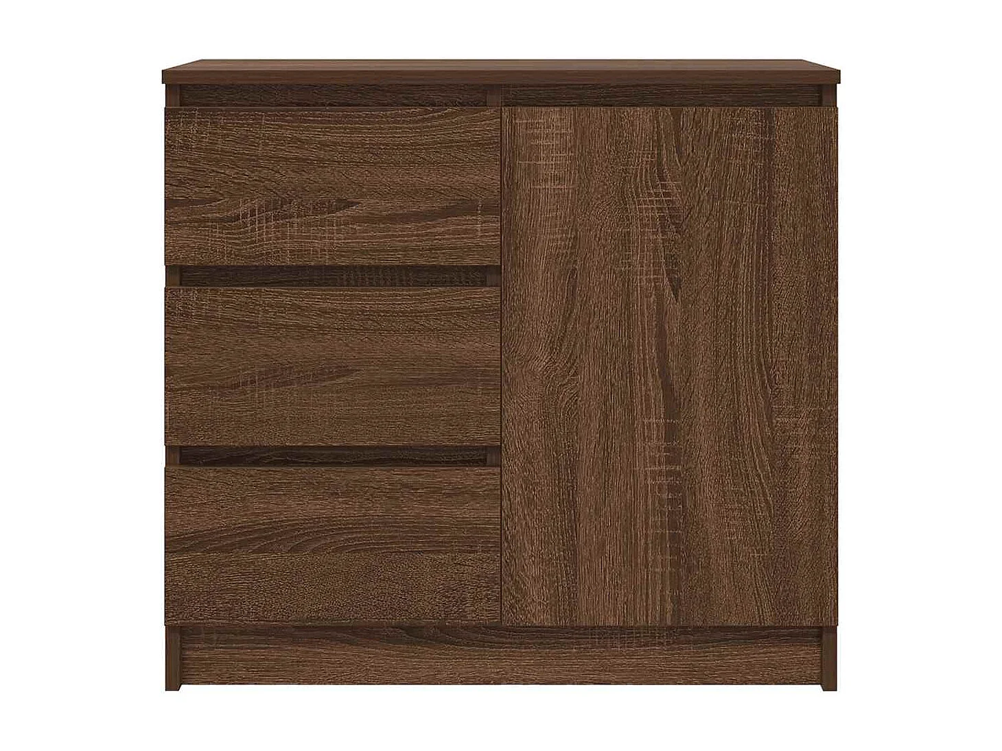 Buffet avec tiroir chêne brun 71x35x65 cm bois d'ingénierie