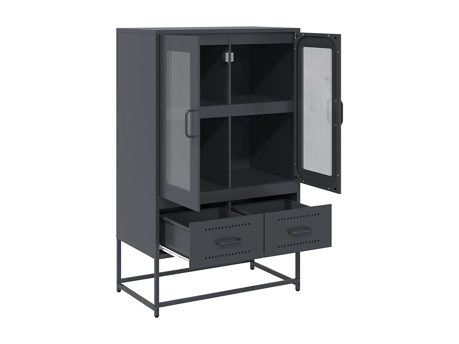 Buffet haut anthracite 68x39x111,5 cm acier