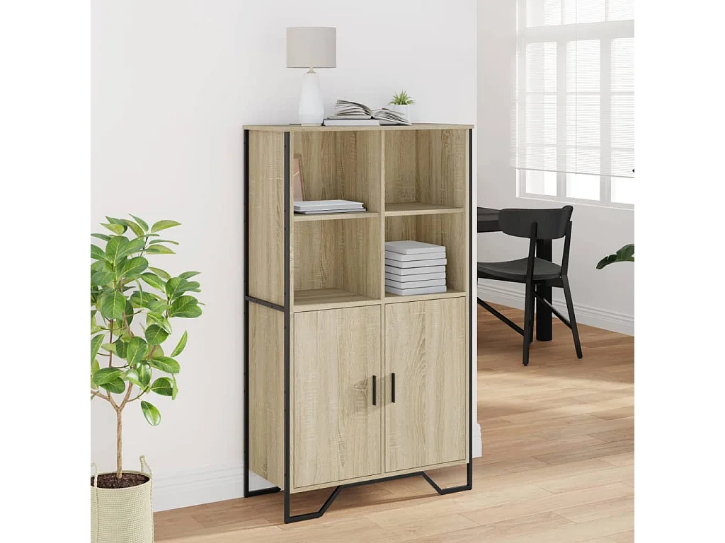 Buffet haut chêne sonoma 79,5x35,5x137,5 cm bois d'ingénierie