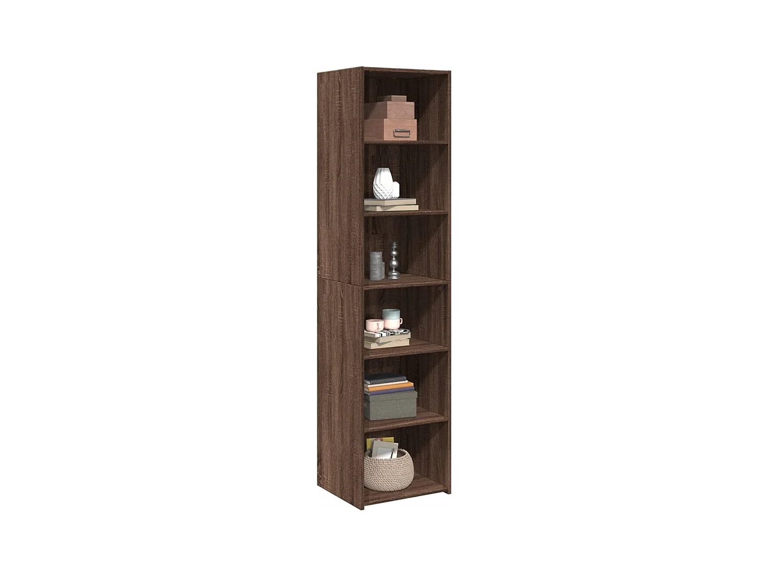 Buffet haut chêne marron 45x41x185 cm bois d'ingénierie