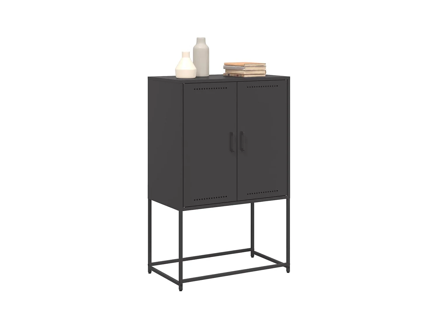 Buffet haut noir 68,5x38,5x107 cm acier